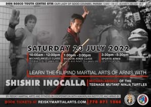 Free Arnis Seminar with Datu Shishir Alan Inocalla at Don Bosco Youth Centre Surrey